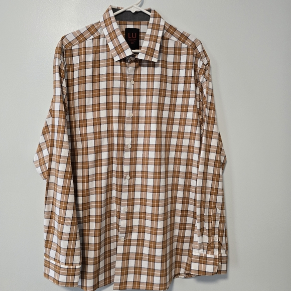 Linea Uomo Other - Men's Linea Uomo LU 3XLT Plaid Long Sleeve Button-Button-Down Shirt